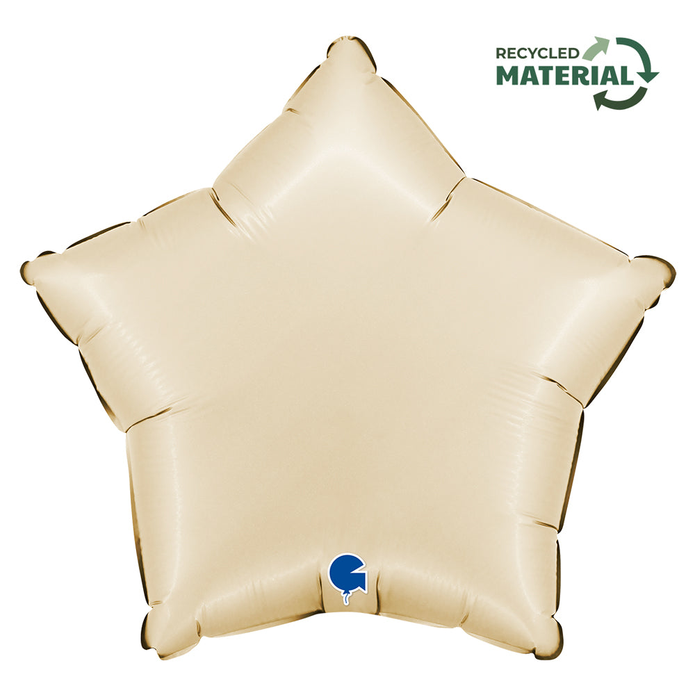 18"/Ø46cm Stern Folienballon Uni | Satin Cream