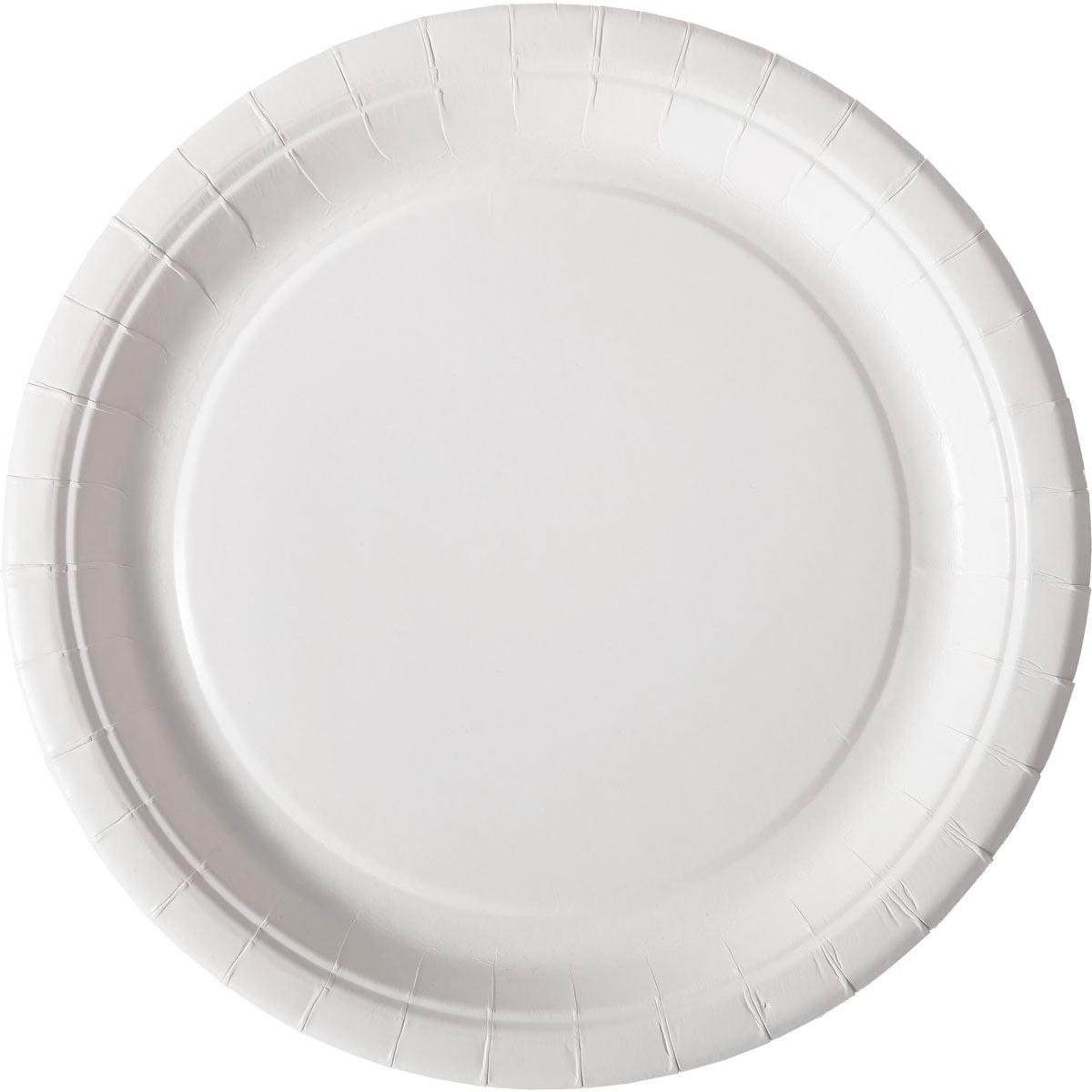 Teller ø 22 cm, Pappe  Weiß Papier Ø220 | Packung (100 Stück)