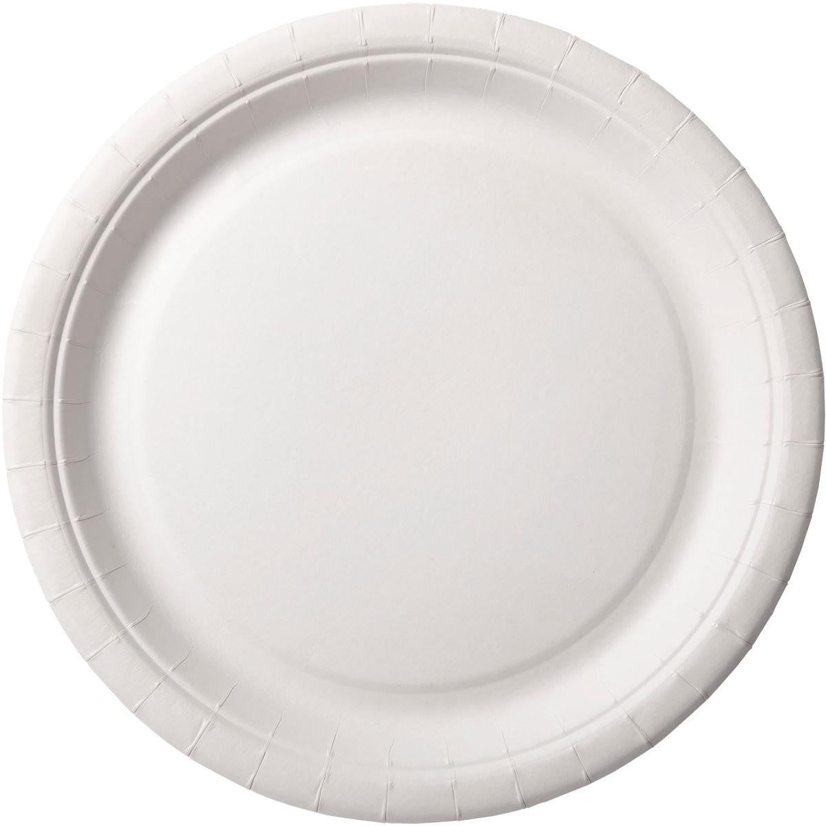 Teller ø 22 cm, Pappe  Weiß Papier Ø220 | Packung (100 Stück)