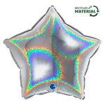 18"/Ø46cm Stern Folienballon Uni | Silber Holo