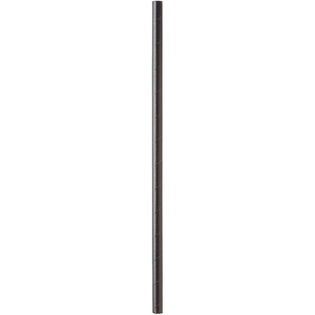 Trinkhalm aus FSC® Papier  ø 8 mm, 230 mm, Papier  Schwarz Papier Ø8, 230 | Packung (100 Stück)