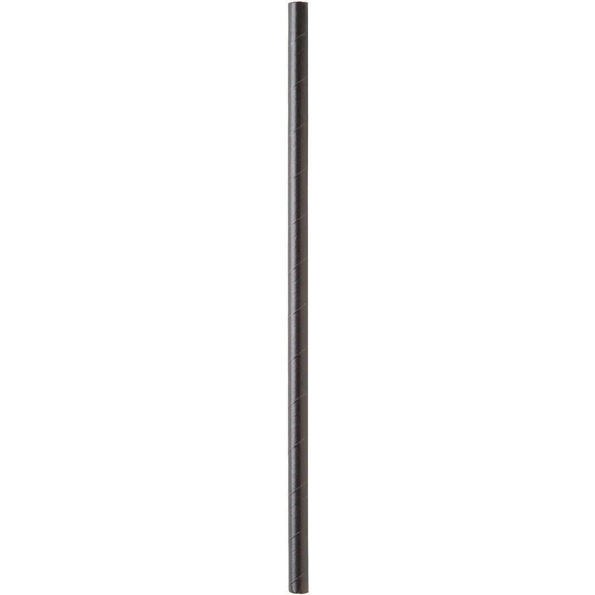 Trinkhalm aus FSC® Papier  ø 6 mm, 230 mm, Papier  Schwarz Papier Ø6, 210 | Packung (200 Stück)