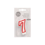 PAPSTAR Zahlenkerze 7,3 cm weiss mit rotem Rand
