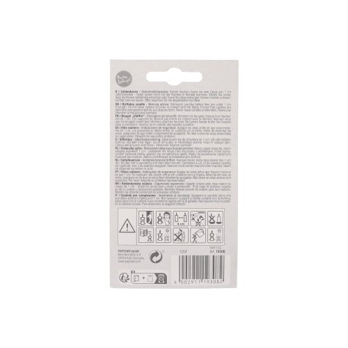 PAPSTAR Zahlenkerze 7,3 cm weiss mit rotem Rand