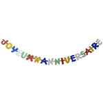PAPSTAR Grußkette 1,9 m "Joyeux Anniversaire", festliche Dekoration | Beutel (1 Stück)