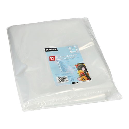 Starpak 50 Gefrierbeutel, LDPE 60 l 90 cm x 50 cm transparent | Folie (50 Stück)