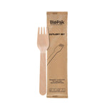 1/1 Gabel Petit, Holz, einzeln verpackt  Natural gewachst 160 | Packung (250 Stück)