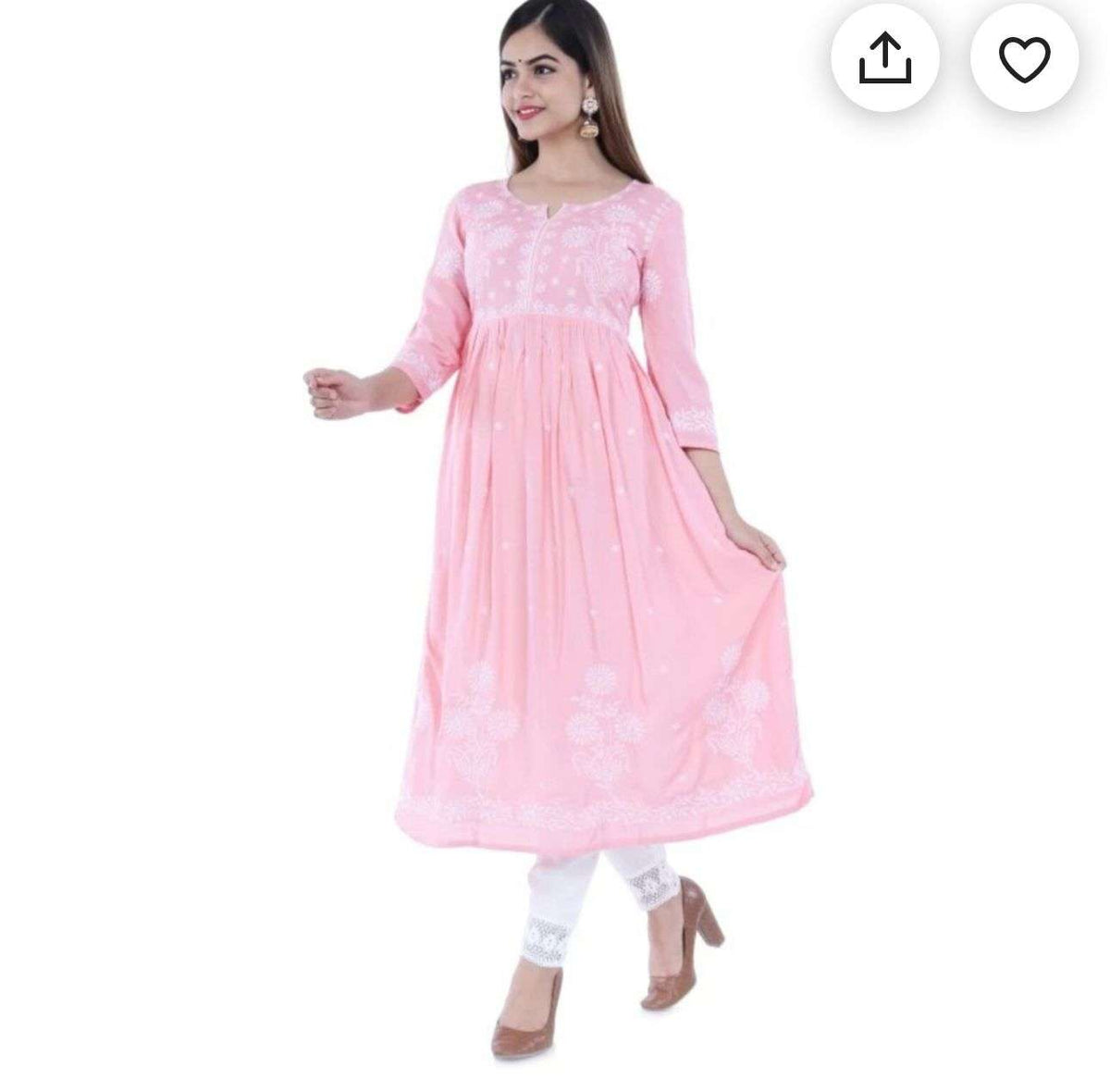 Embroidered Cotton Rayon Anarkali Kurta