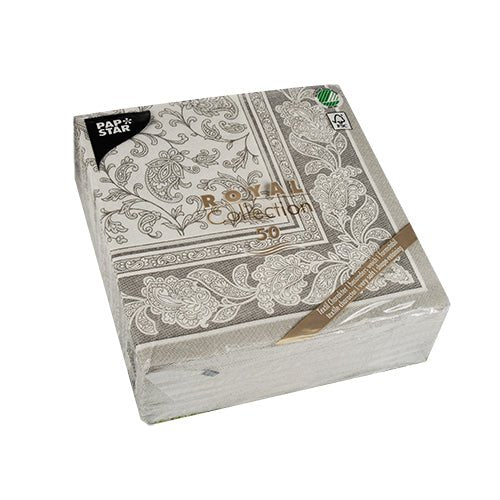 PAPSTAR 50 Servietten "ROYAL Collection" 1/4-Falz 40 x 40 cm grau