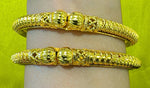 IMPRESSIVE TRADITIONAL GOLD Plated PIPE BANGLES(2 Pcs)
