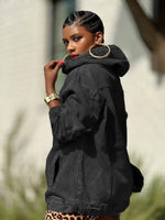 Damen Denim Oversized Hoodie „Urban Edge“ – Premium Jeans-Kapuzenpullover im Vintage-Look