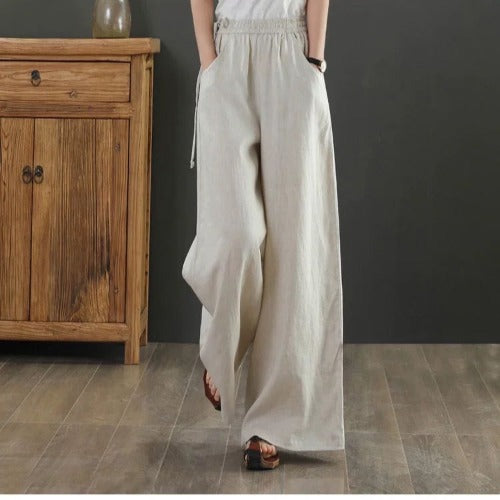 Luftige Damen Sommer Stoffhose