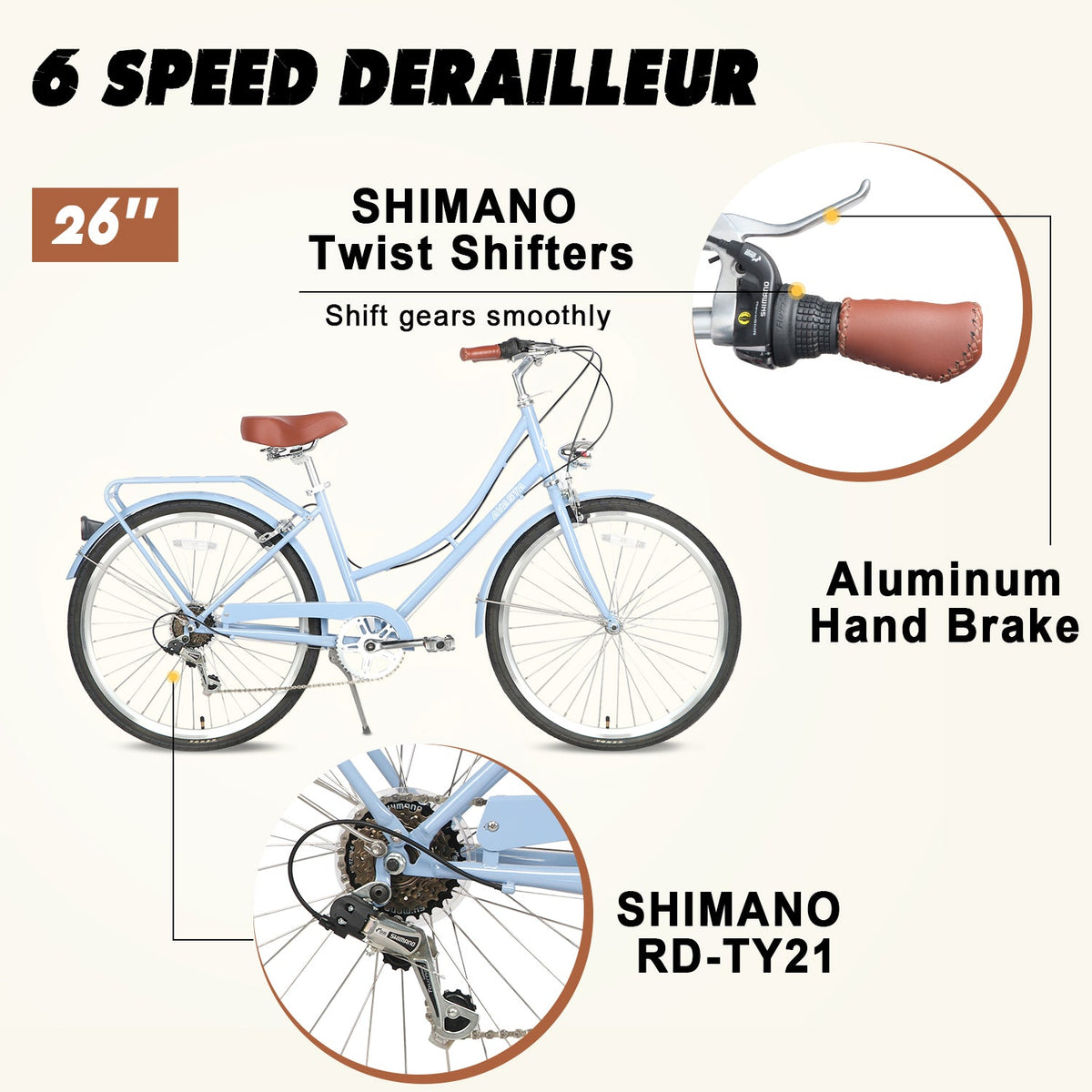 Women's 6 Speed Cruiser Bicycle