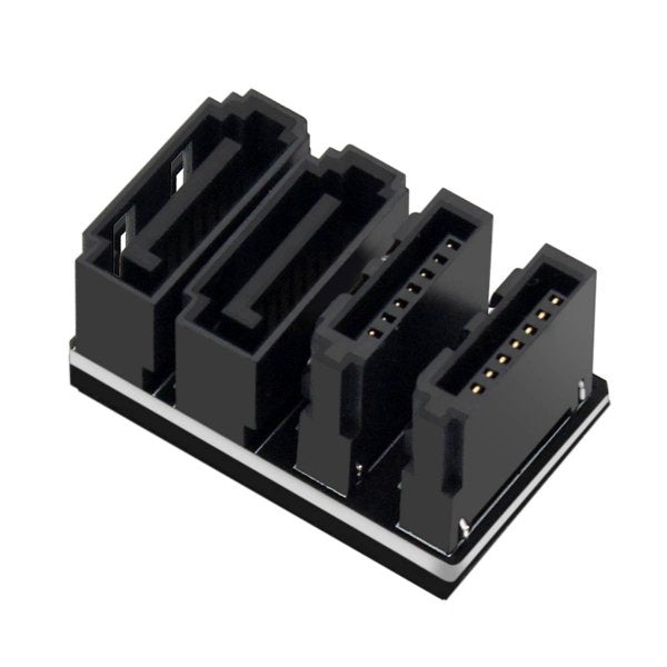 SATA UTurn Adapter 2x 7Pin Buchse zu 2x Stecker Kabel 360° für Mainboard SSD HDD | System-S