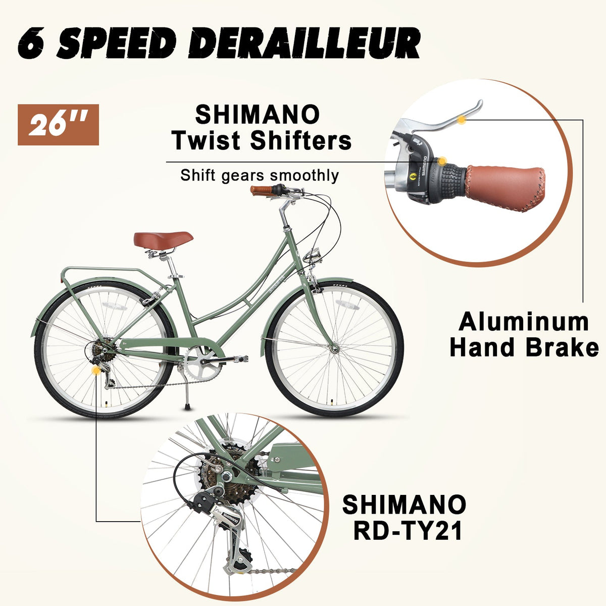 Women's 6 Speed Cruiser Bicycle