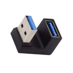 USB 3.0 Gen 2 U Turn 180° Adapter Typ A Buchse zu Stecker Kabel in Schwarz | System-S