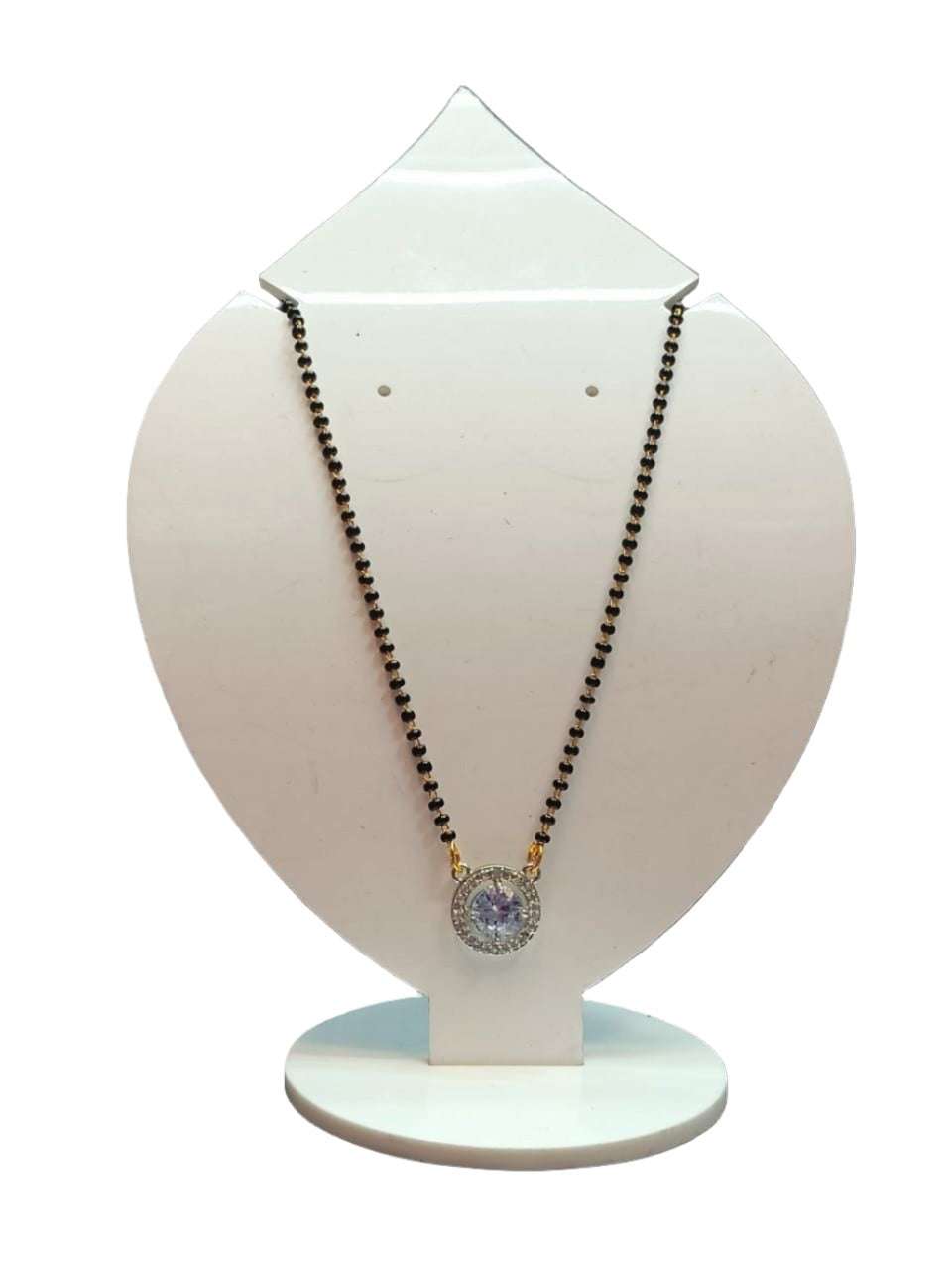 Stylish Pendant Necklace Black Beads Mangalsutra For Women With Extendable Chain