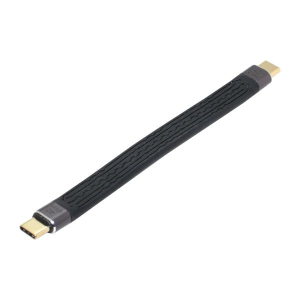 USB4 USB Kabel 14 cm Typ C Stecker zu Stecker Flexibel Flach 40 Gbit/s USB 4.0 | System-S