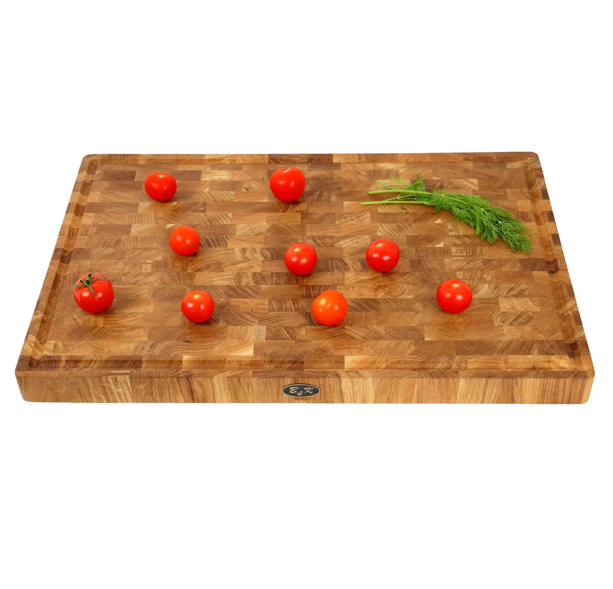 XXL Stirnholz Schneidebrett Eiche 60x40x4cm – Massives Hirnholzbrett & Hackblock