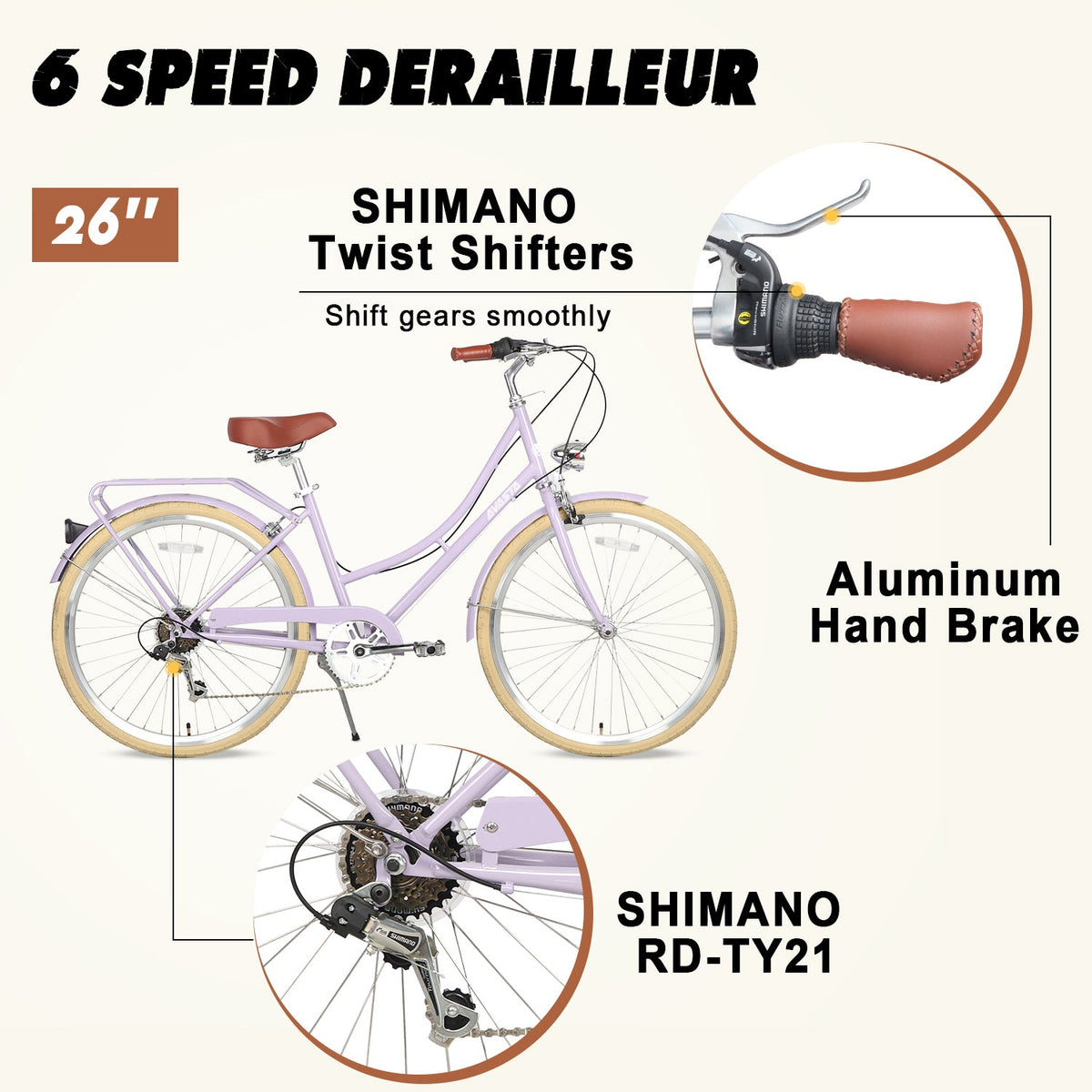 Women's 6 Speed Cruiser Bicycle