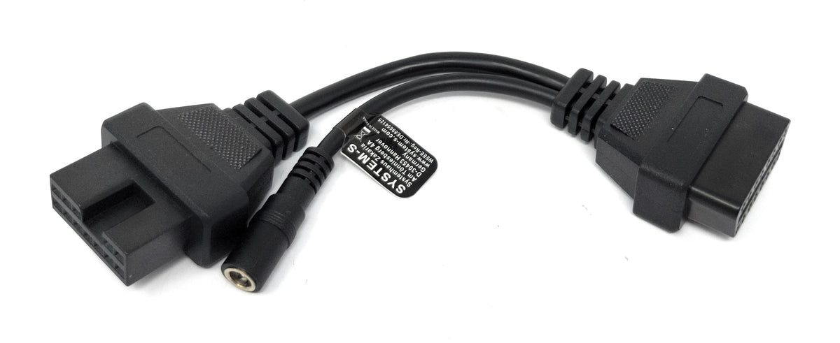 OBD Kabel 20 cm OBD 2 Buchse für Mitsubishi 12pin in Schwarz für Auto Diagnose | System-S