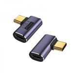 USB4 USB Adapter Typ C Stecker zu Buchse 40 Gbit/s Winkel USB 4.0 Kabel in Grau | System-S