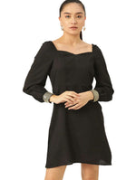 Black Solid A-Line Dress Namma Markt