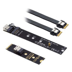 SFF-8654 NGFF M-key 40 cm NVME Kabel Stecker zu Buchse für Mainboard SSD | System-S
