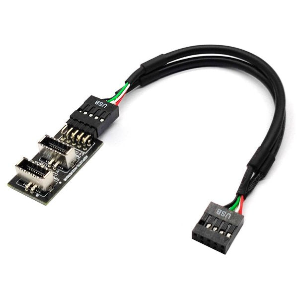 Front Panel Adapter 18 cm 2x USB 3.1 Typ E Buchse zu 2.0 9 Pin & 10 Pin Kabel | System-S