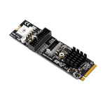 NVME Kabel 20 cm M-key NGFF Stecker zu USB 3.1 & 2.0 Front Panel Typ E Buchse | System-S