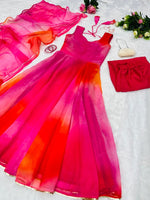 Anarkali - Digital printed pure Georgette fabric suit with Flair