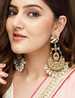 Gold-Plated Handcrafted Pearls Beaded Chandbalis Earrings
