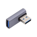 USB 3.0 Gen 2 Adapter Typ A Buchse zu Stecker Winkel Kabel in Grau | System-S