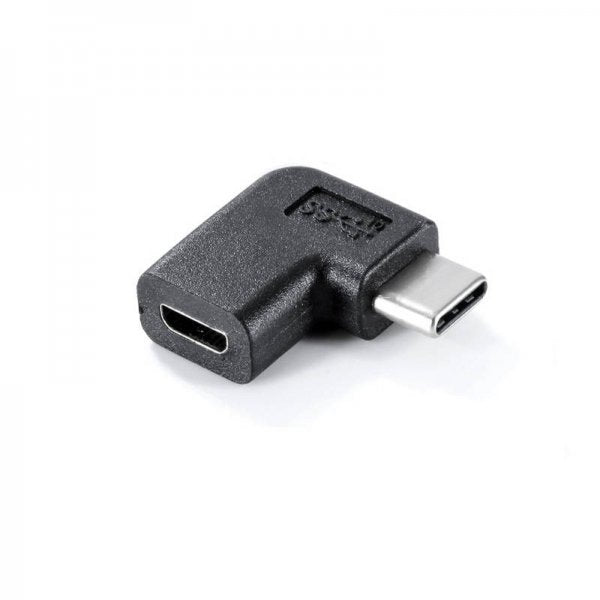 USB 3.1 Adapter Typ C Stecker zu 2.0 Micro B Buchse Winkel Kabel in Schwarz | System-S