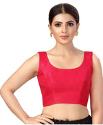 Women's Readymade Art Silk Sleeveless Saree Blouse(Pink)
