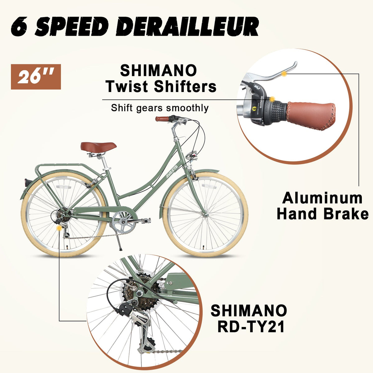 Women's 6 Speed Cruiser Bicycle