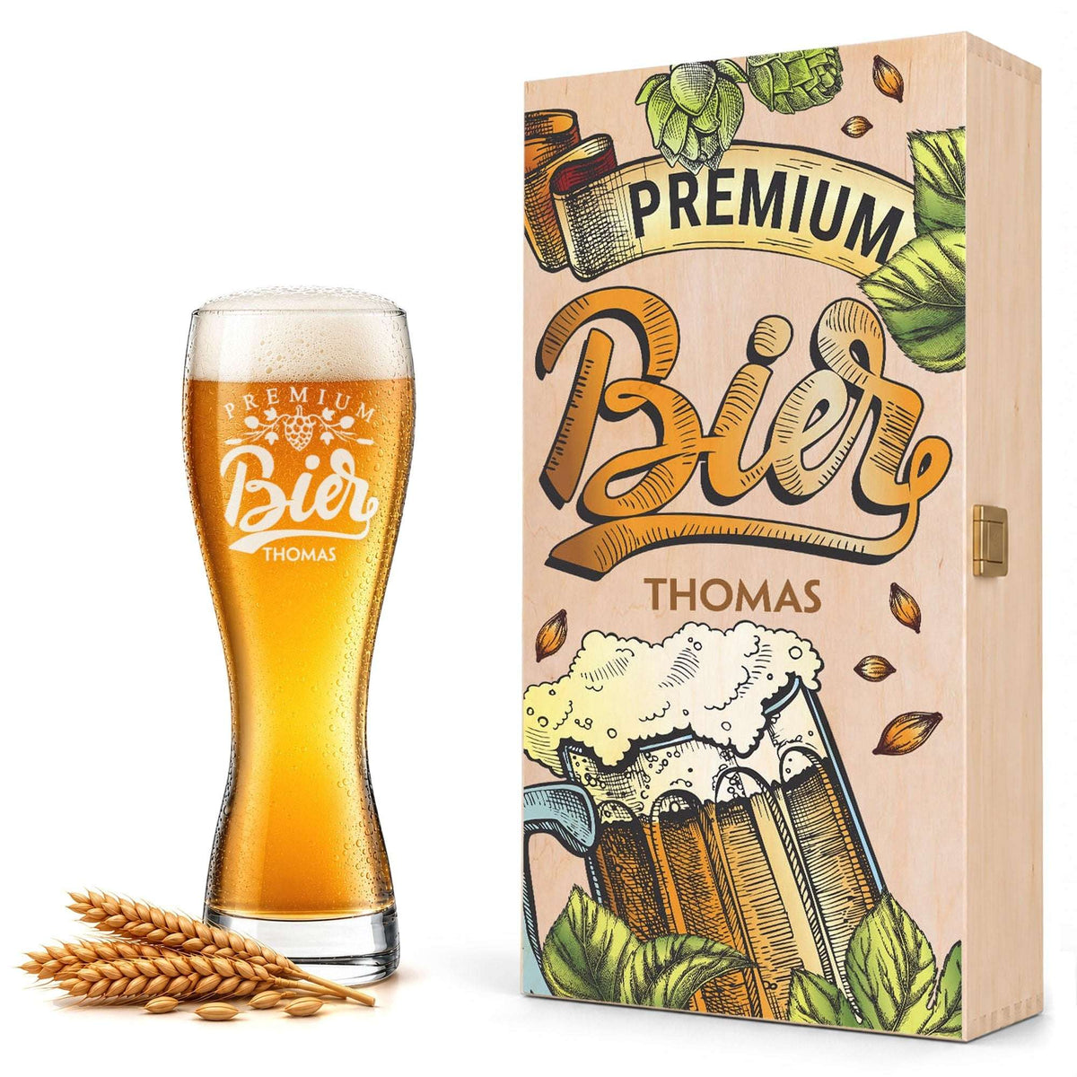 Stölzle Lausitz Weizenglas "Premium Bier" mit Namen