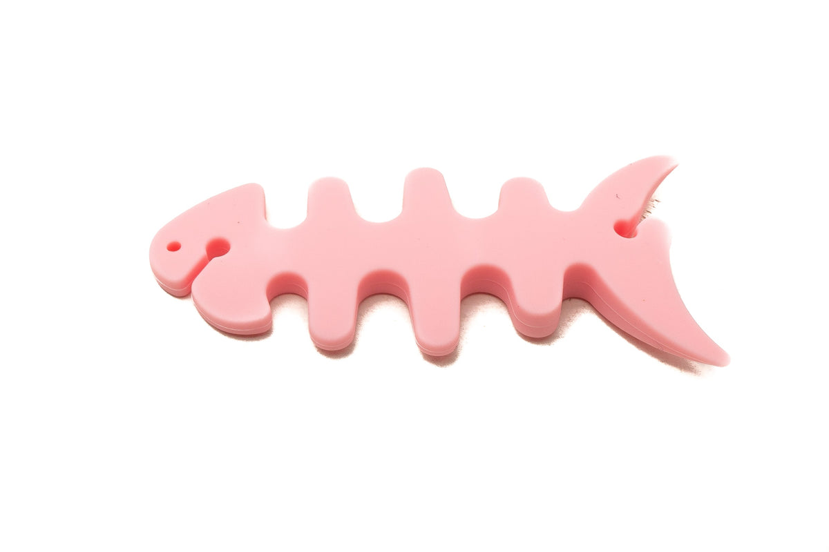 Kabelmanager Wrap Kabelaufroller Fischform Silikon Aufwickler Kabelschutz für Kopfhörer in Pink | System-S