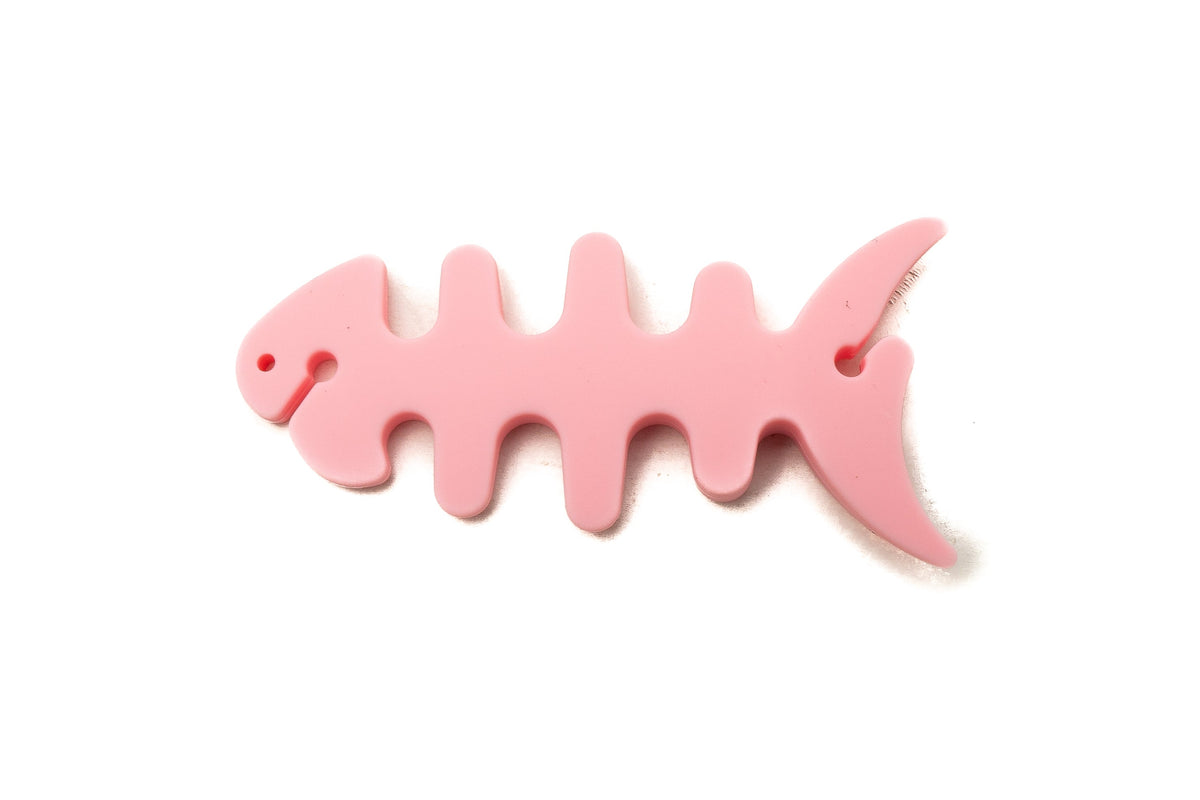 Kabelmanager Wrap Kabelaufroller Fischform Silikon Aufwickler Kabelschutz für Kopfhörer in Pink | System-S