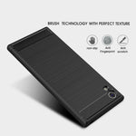 NALIA Silikonhülle für Sony Xperia XA1 – Rutschfest & Matt – VORTEX (Gebürstete Optik & Carbon Design) – Marke aus Berlin
