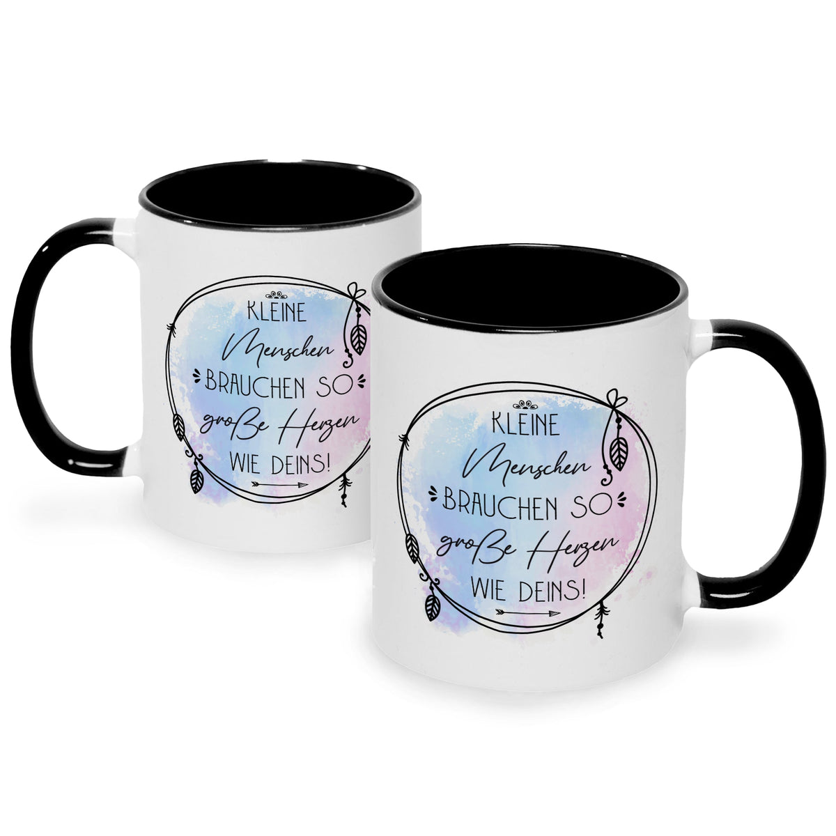 Bedruckte Tasse mit Spruch Große Herzen wie Deins