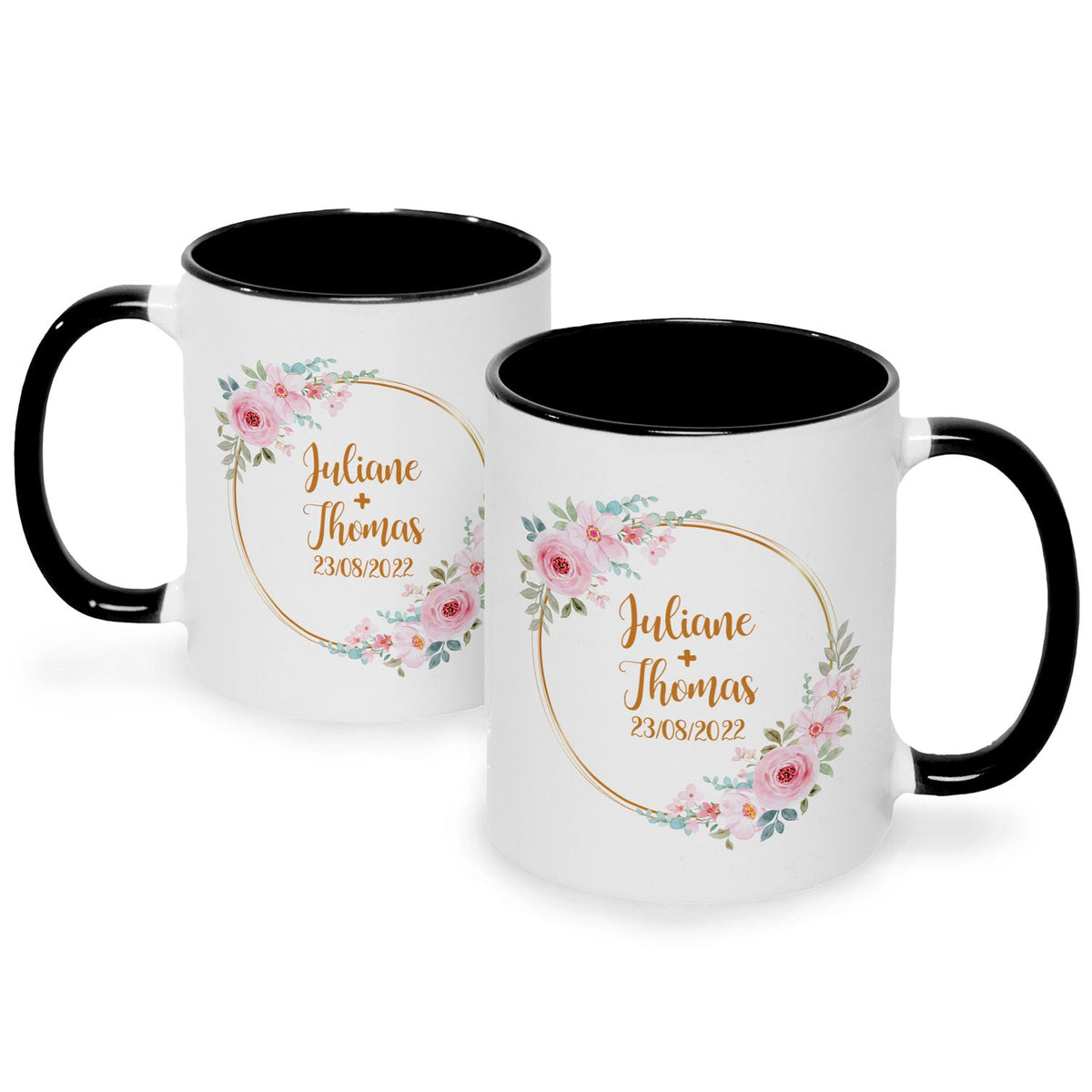 Bedruckte Tasse mit Spruch Rosenhochzeit