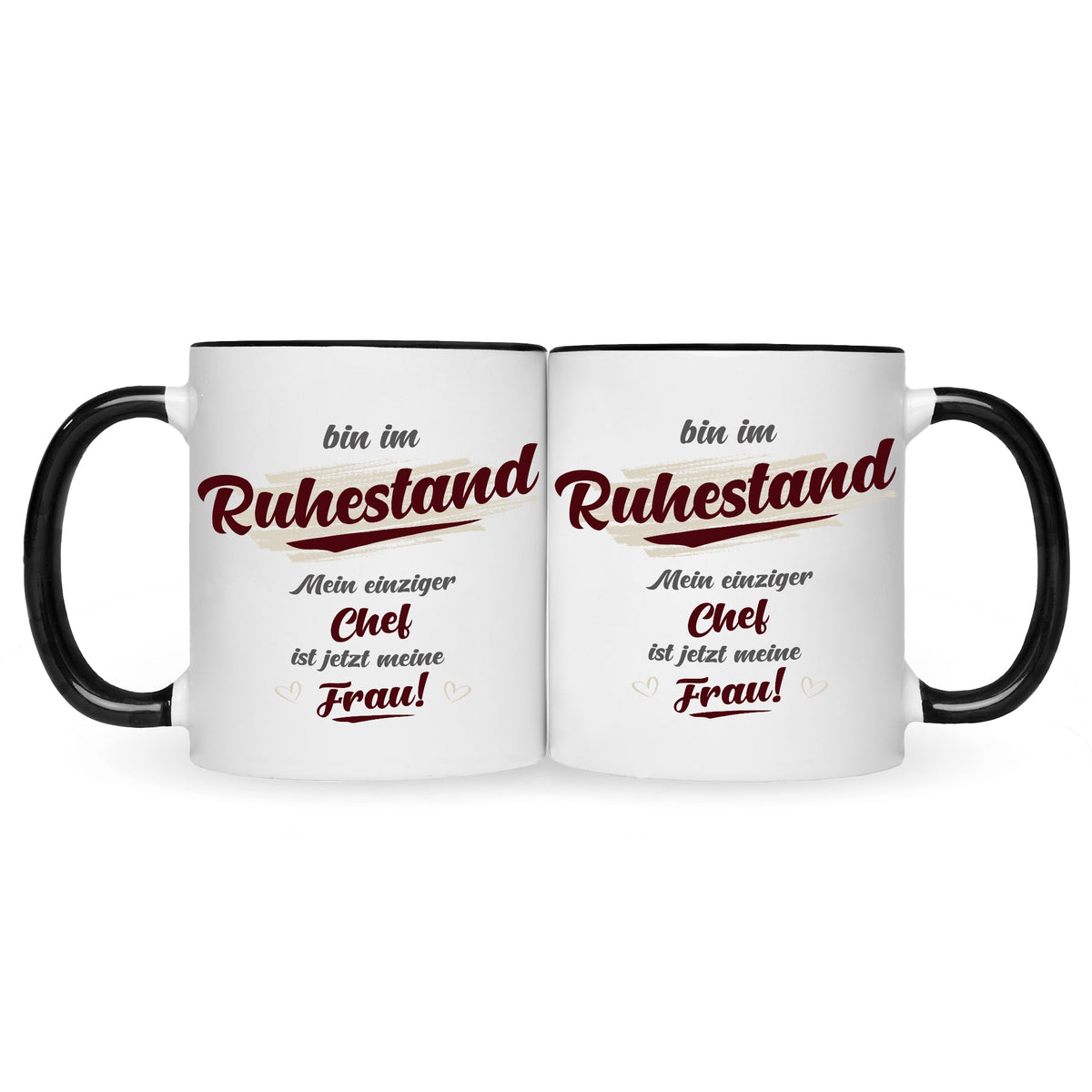Bedruckte Tasse mit Spruch Bin im Ruhestand