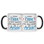 Bedruckte Tasse mit Spruch Wenn Papa es nicht reparieren kann