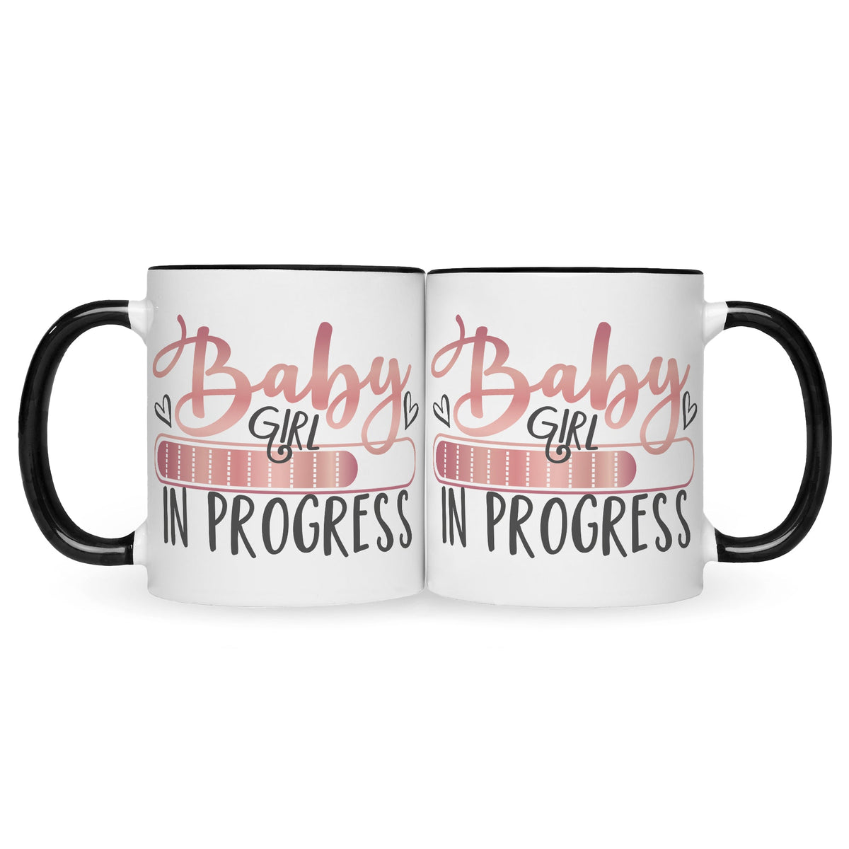 Bedruckte Tasse mit Spruch Baby in Progress