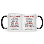 Bedruckte Tasse mit Spruch Bonus Eltern