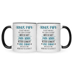 Bedruckte Tasse mit Spruch Bonus Eltern