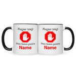 Bedruckte Tasse mit Spruch Finger weg!