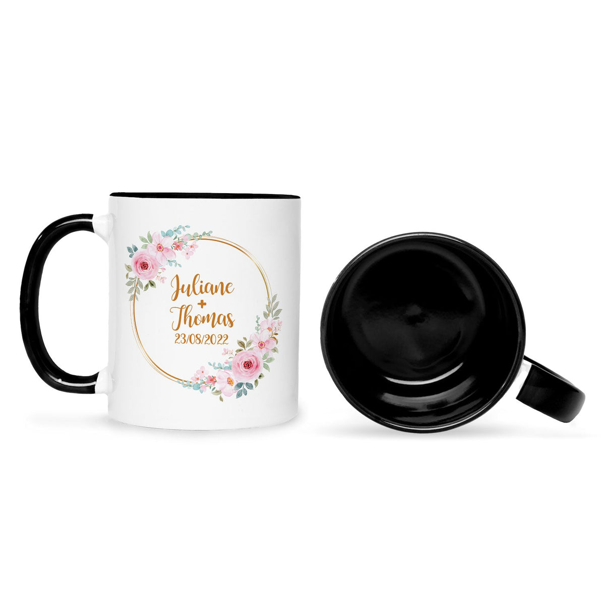 Bedruckte Tasse mit Spruch Rosenhochzeit