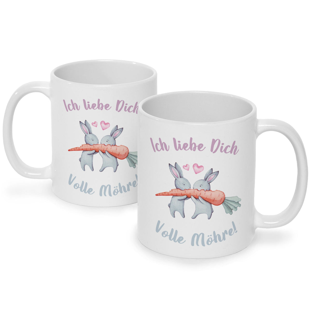 Bedruckte Tasse mit Spruch Volle Möhre